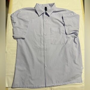 Lululemon Airing Easy Shirt Mens Large Lavender Short Sleeve Button Up Pocket